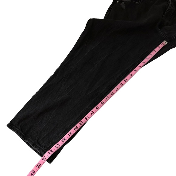 Old Navy | High Rise Slouchy Straight Jeans Black Button Fly Size 16 - Picture 13 of 13